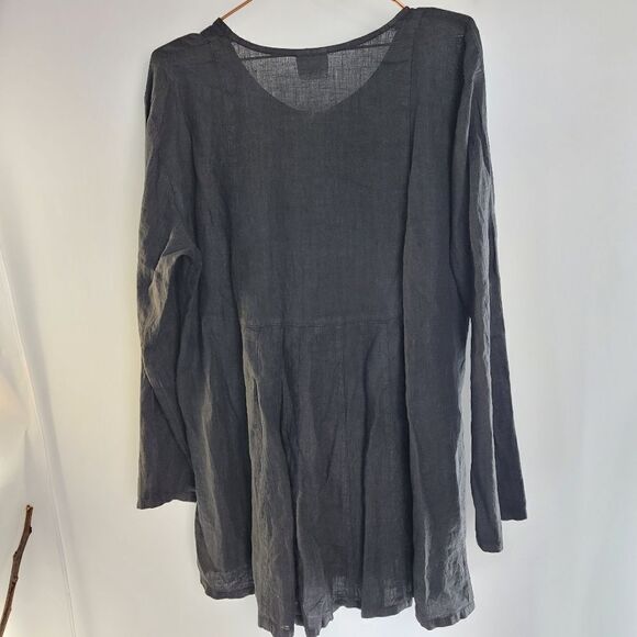 California threads black linen tunic - Picture 6 of 6